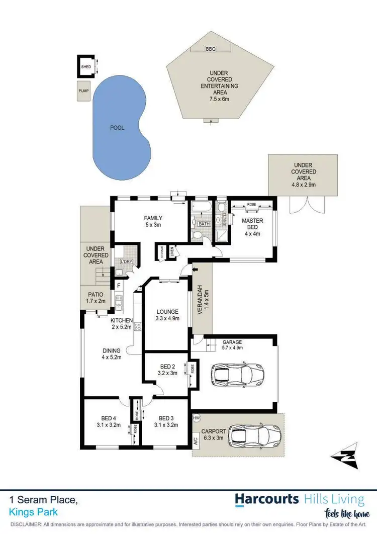 Floorplan of Homely house listing, 1 Seram Place, Kings Park NSW 2148