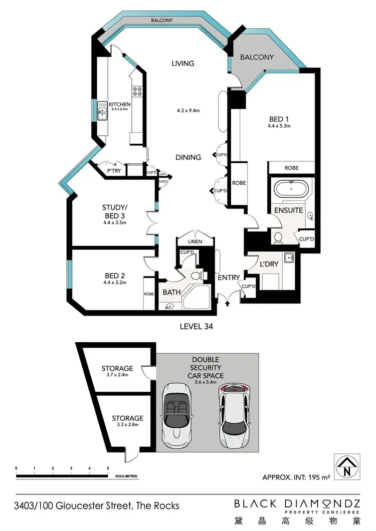Floorplan of Homely apartment listing, 3403/100 Gloucester Street, The Rocks NSW 2000