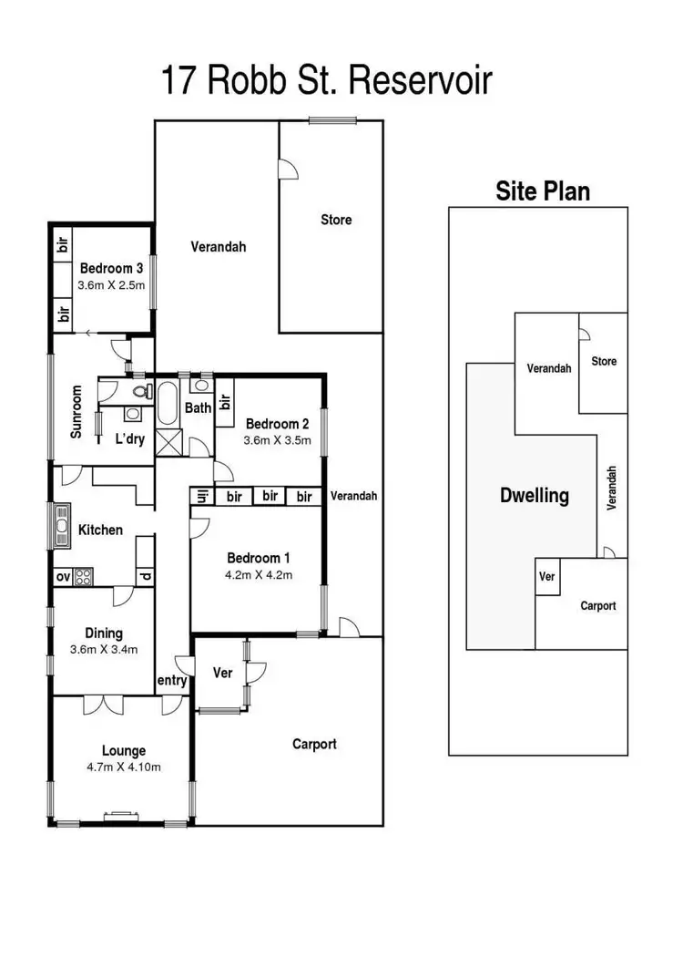 Floorplan of Homely house listing, 17 Robb Street, Reservoir VIC 3073