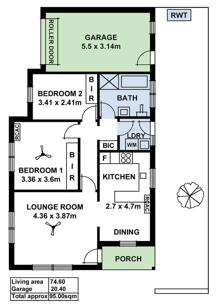 Floorplan of Homely unit listing, 1/29 Waterman Terrace, Mitchell Park SA 5043