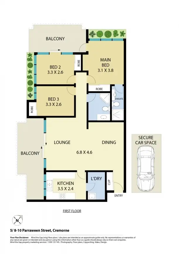 Floorplan of Homely apartment listing, 5/8-10 Parraween Street, Cremorne NSW 2090