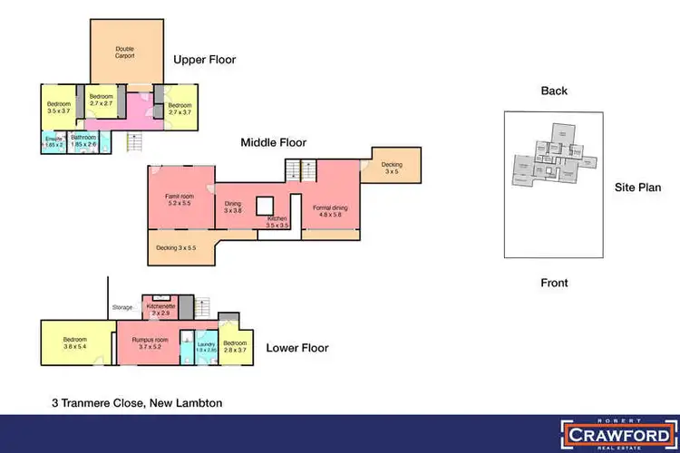 Floorplan of Homely house listing, 3 Tranmere Close, New Lambton Heights NSW 2305