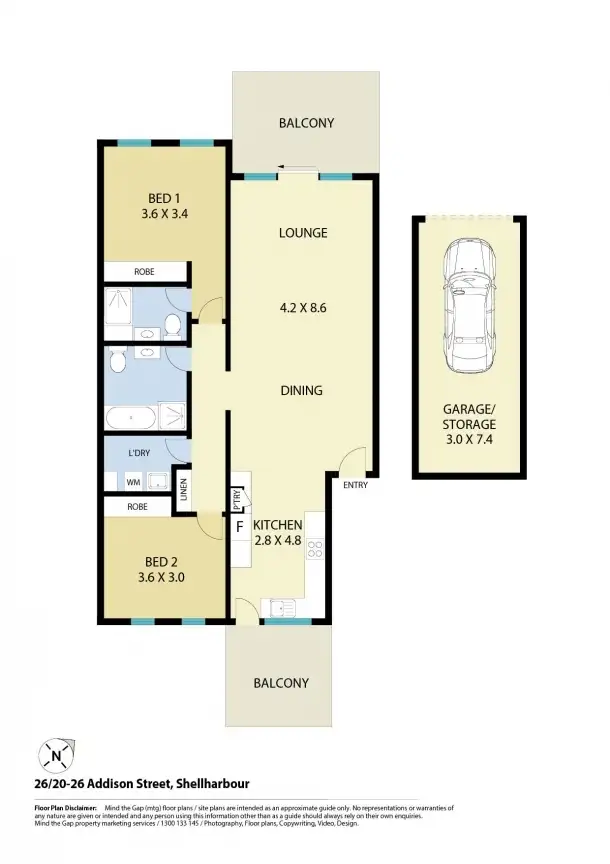 Floorplan of Homely apartment listing, 26/20-26 Addison Street, Shellharbour NSW 2529