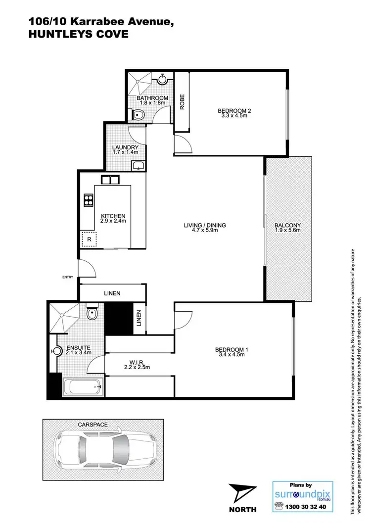 Floorplan of Homely apartment listing, 106/10 Karrabee Avenue, Huntleys Cove NSW 2111