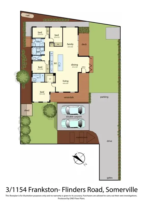 Floorplan of Homely unit listing, 3/1154 Frankston Flinders Road, Somerville VIC 3912