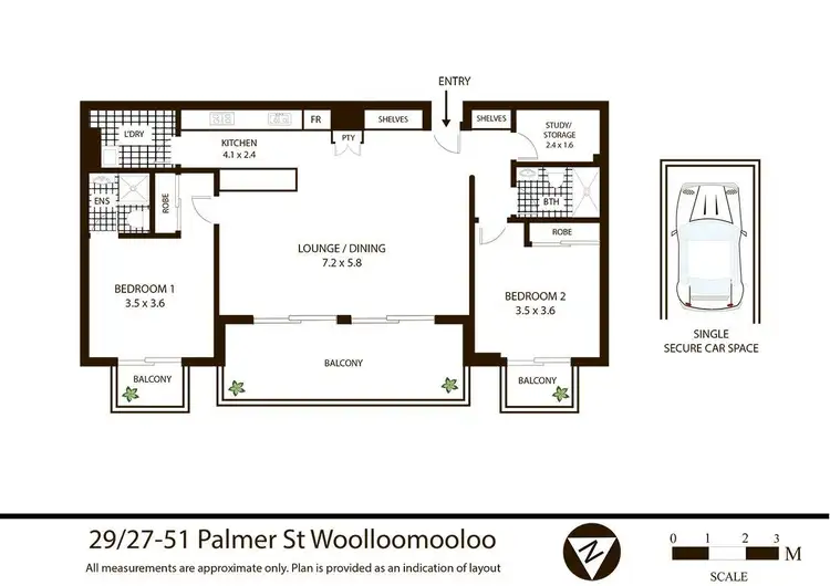 Floorplan of Homely apartment listing, 29/27 Palmer Street, Woolloomooloo NSW 2011