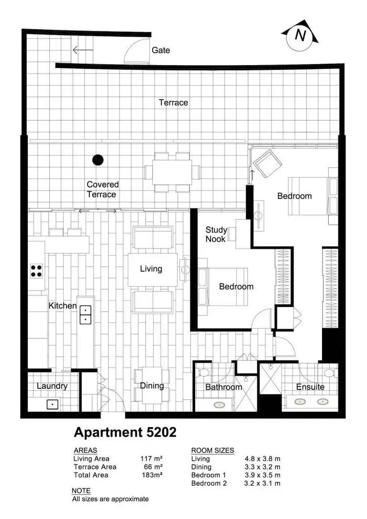 Floorplan of Homely apartment listing, 5202/197 King Arthur Terrace, Tennyson QLD 4105