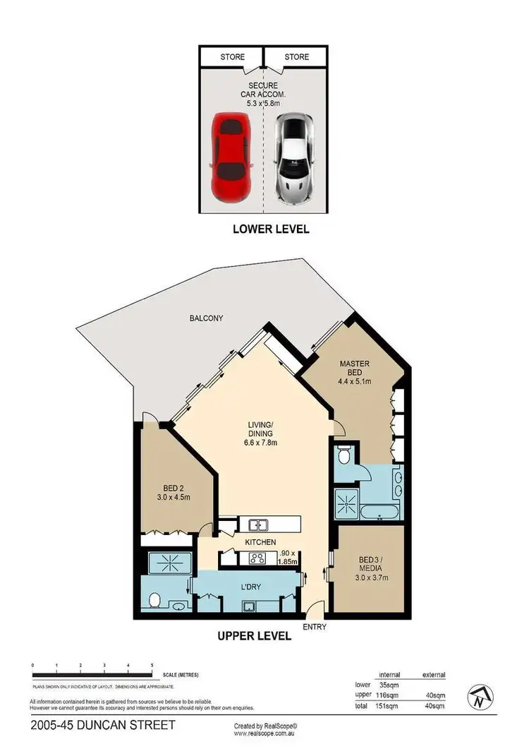 Floorplan of Homely unit listing, 2005/45 Duncan Street, West End QLD 4101
