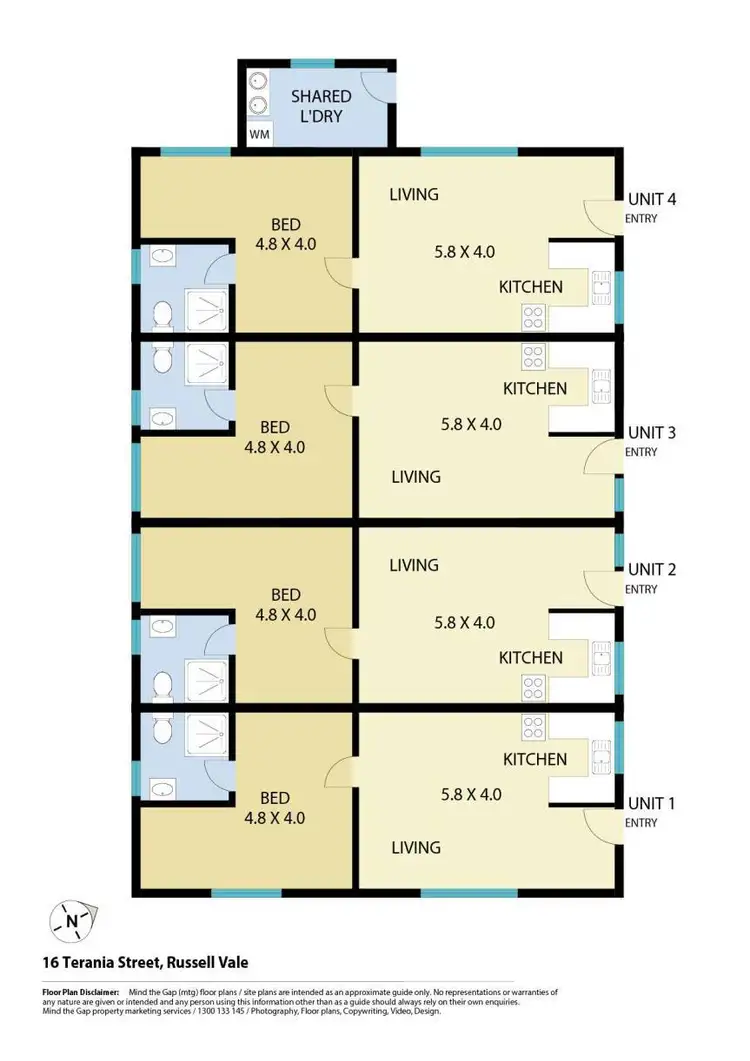 Floorplan of Homely block of units listing, 16 Terania Street, Russell Vale NSW 2517