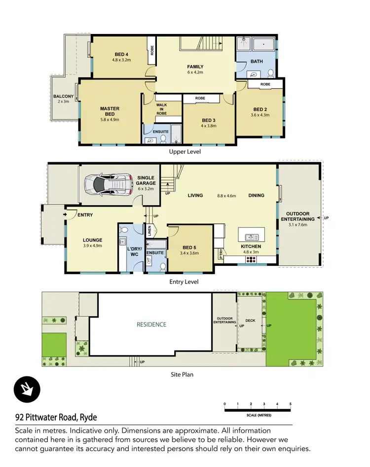 Floorplan of Homely semi-detached listing, 92A Pittwater Road, Gladesville NSW 2111