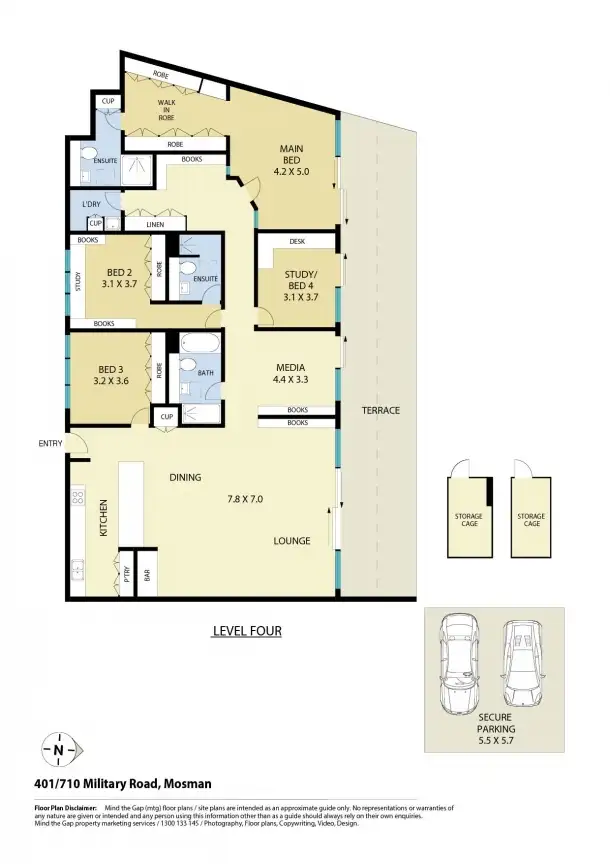Floorplan of Homely apartment listing, 401/710 Military Road, Mosman NSW 2088