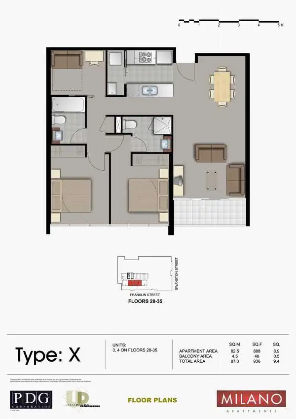 Floorplan of Homely apartment listing, 3303/8 Franklin Street, Melbourne VIC 3000