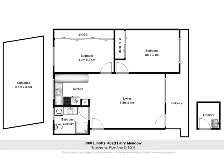 Floorplan of Homely unit listing, 7/60 Elliotts Road, Fairy Meadow NSW 2519