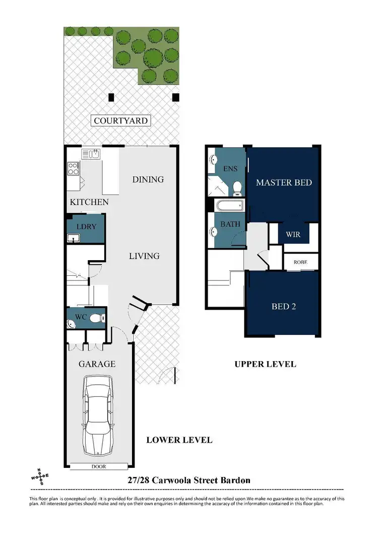 Floorplan of Homely townhouse listing, 27/28 Carwoola Street, Bardon QLD 4065