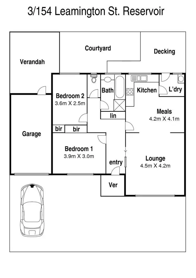 Floorplan of Homely unit listing, 3/154 Leamington Street, Reservoir VIC 3073