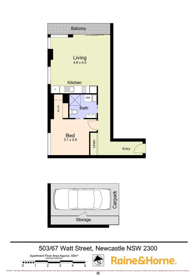 Floorplan of Homely apartment listing, 503/67 Watt Street, Newcastle NSW 2300
