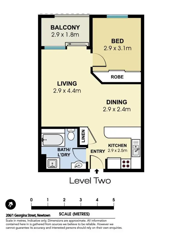 Floorplan of Homely unit listing, 206/1 Georgina Street, Newtown NSW 2042