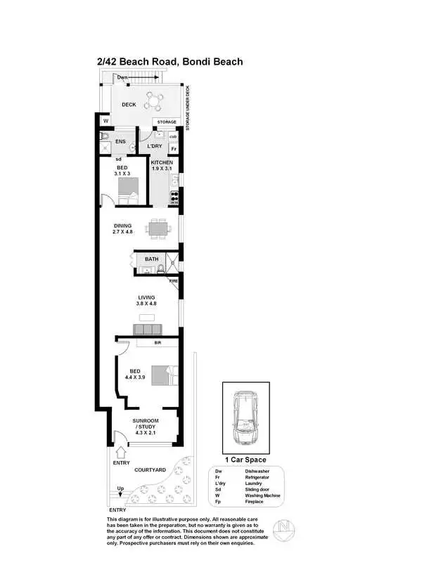 Floorplan of Homely apartment listing, 2/42 Beach Road, Bondi Beach NSW 2026