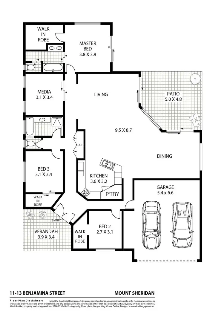 Floorplan of Homely house listing, 11-13 Benjamina Street, Mount Sheridan QLD 4868