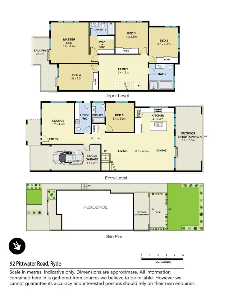 Floorplan of Homely semi-detached listing, 92 Pittwater Road, Gladesville NSW 2111