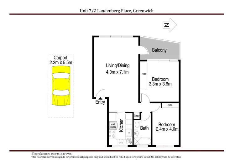 Floorplan of Homely apartment listing, 7/2 Landenburg Place, Greenwich NSW 2065
