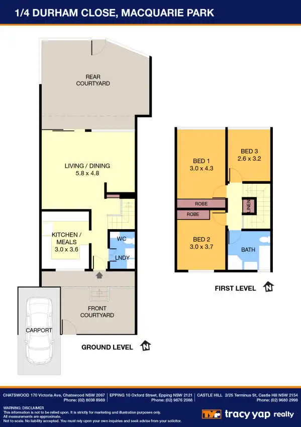 Floorplan of Homely townhouse listing, 1/4 Durham Close, Macquarie Park NSW 2113
