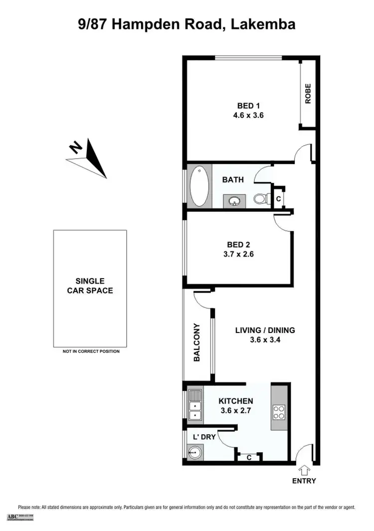 Floorplan of Homely unit listing, 9/87 Hampden Road, Lakemba NSW 2195