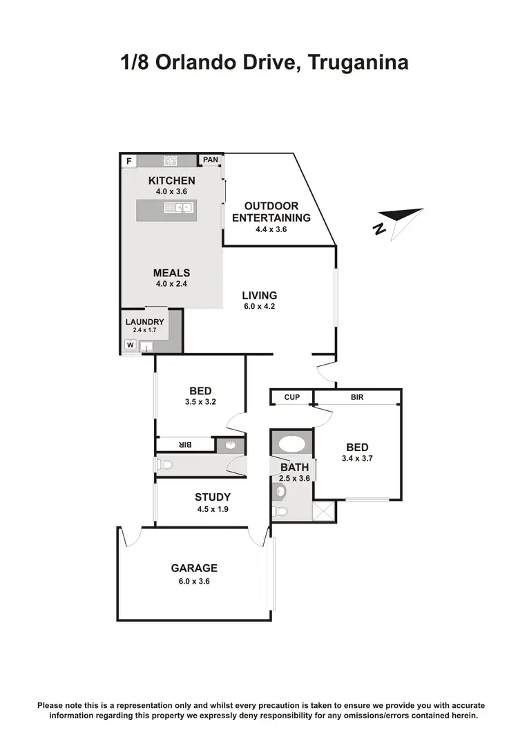 Floorplan of Homely unit listing, 1/8 Orlando Drive, Truganina VIC 3029