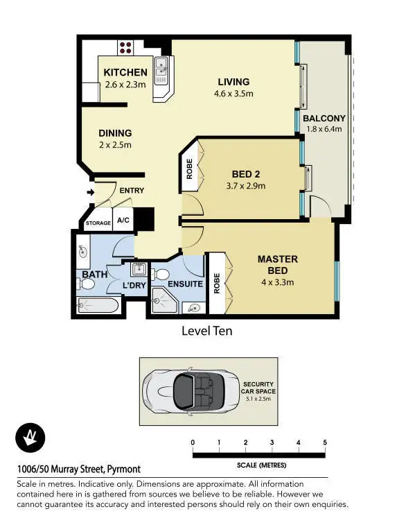Floorplan of Homely apartment listing, 1006/50 Murray Street, Pyrmont NSW 2009