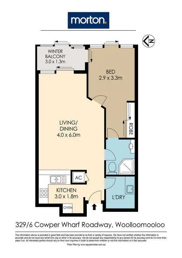 Floorplan of Homely apartment listing, 329/6 Cowper Wharf Roadway, Woolloomooloo NSW 2011