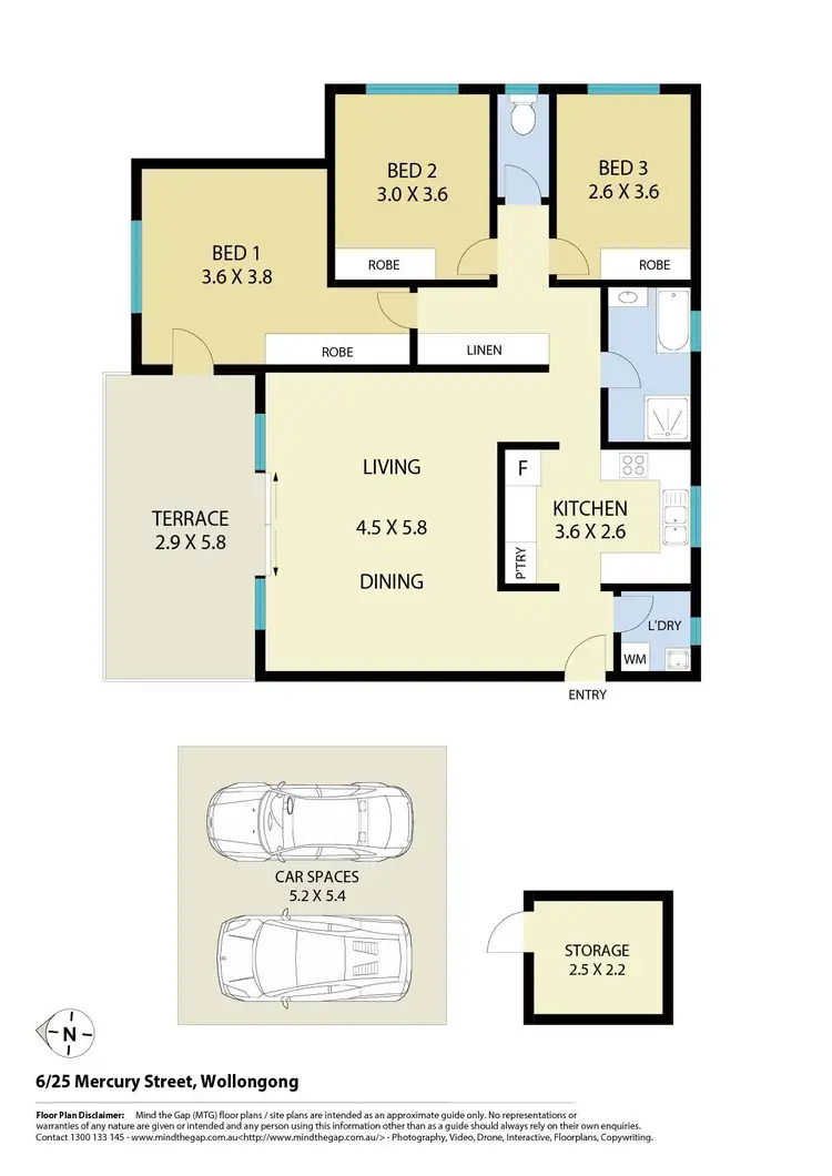 Floorplan of Homely apartment listing, 6/25 Mercury Street, Wollongong NSW 2500