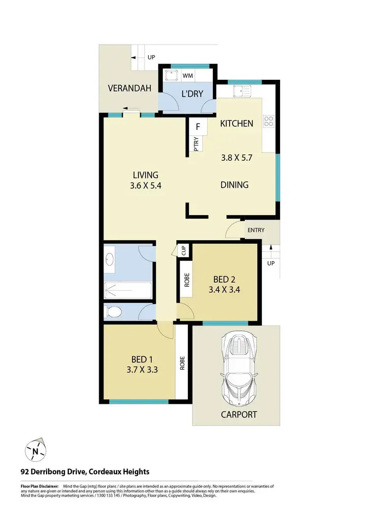 Floorplan of Homely semi-detached listing, 92 Derribong Drive, Cordeaux Heights NSW 2526