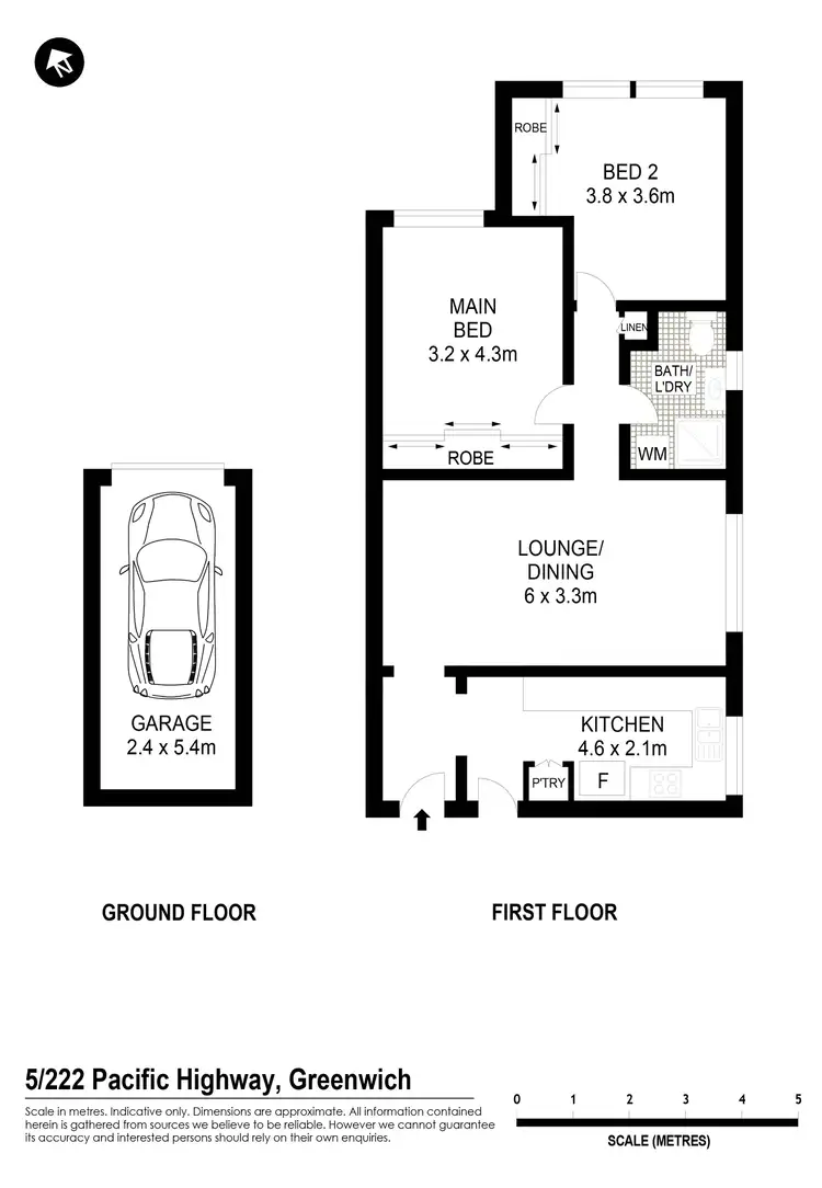 Floorplan of Homely apartment listing, 5/222 Pacific Highway, Greenwich NSW 2065