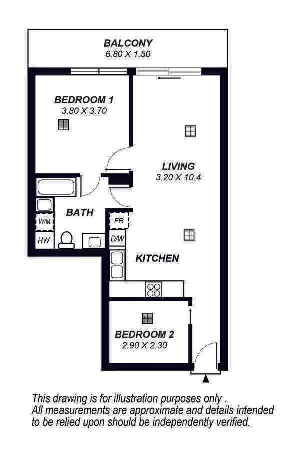 Floorplan of Homely apartment listing, Level 3/307/39 Grenfell Street, Adelaide SA 5000