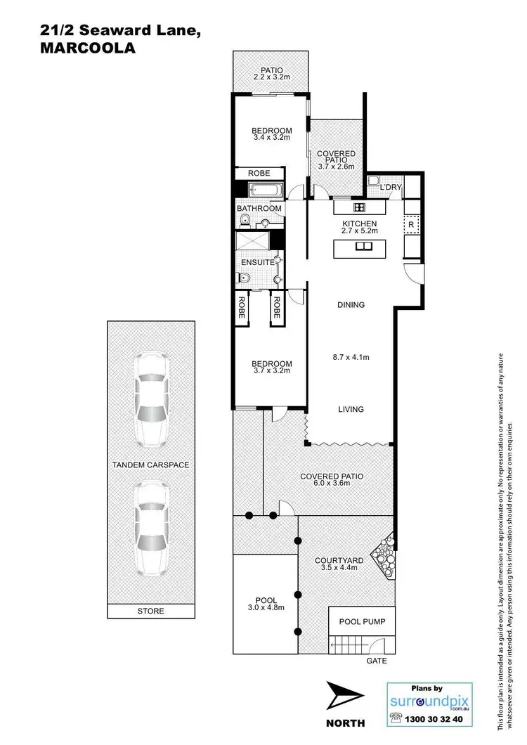 Floorplan of Homely unit listing, 21/2 Seaward Lane, Marcoola QLD 4564