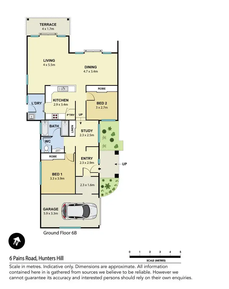 Floorplan of Homely semi-detached listing, 6b Pains Road, Hunters Hill NSW 2110