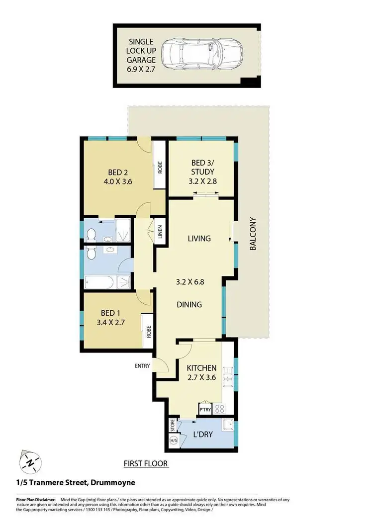 Floorplan of Homely apartment listing, 1/5 Tranmere Street, Drummoyne NSW 2047