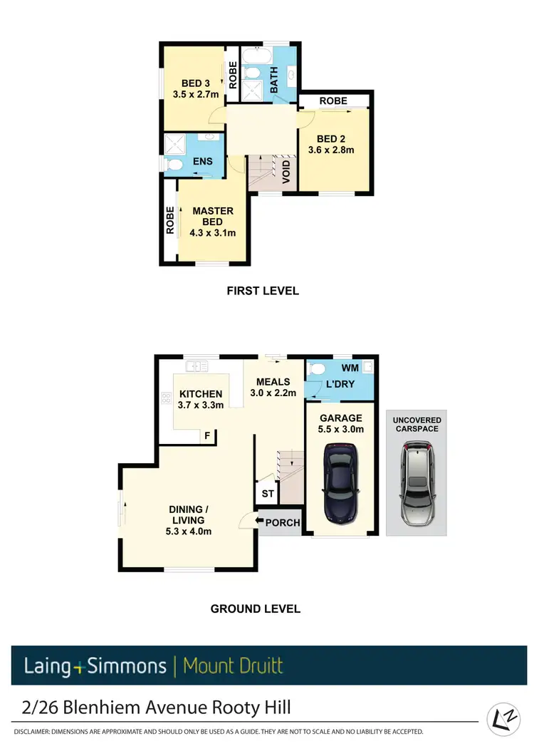 Floorplan of Homely townhouse listing, 2/26 Blenhiem Avenue, Rooty Hill NSW 2766