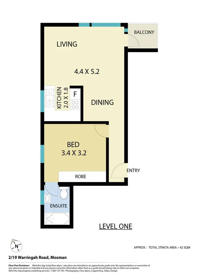 Floorplan of Homely apartment listing, 2/19 Warringah Road, Mosman NSW 2088