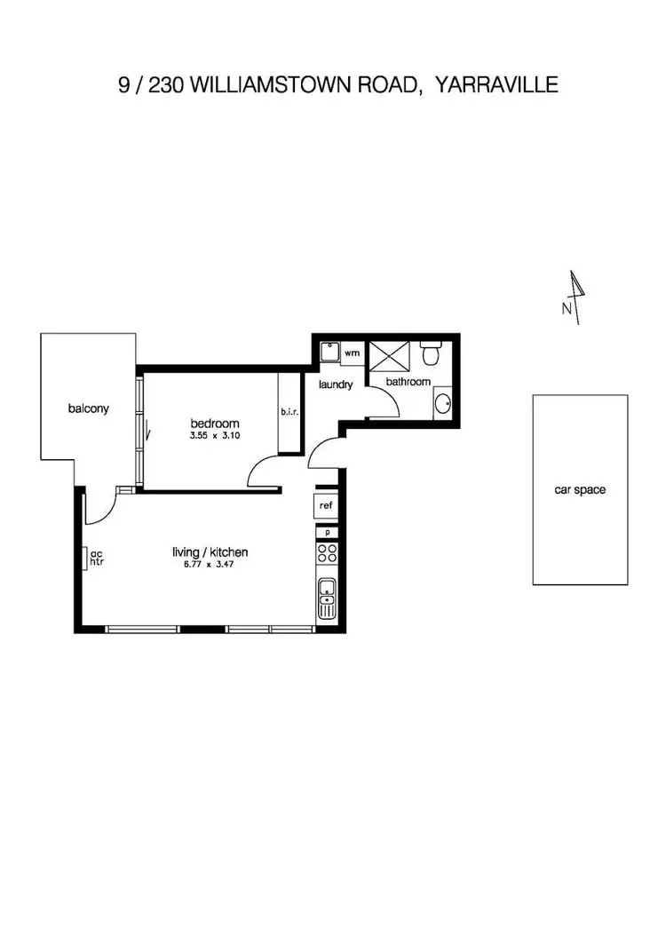 Floorplan of Homely unit listing, 9/230 Williamstown Road, Yarraville VIC 3013