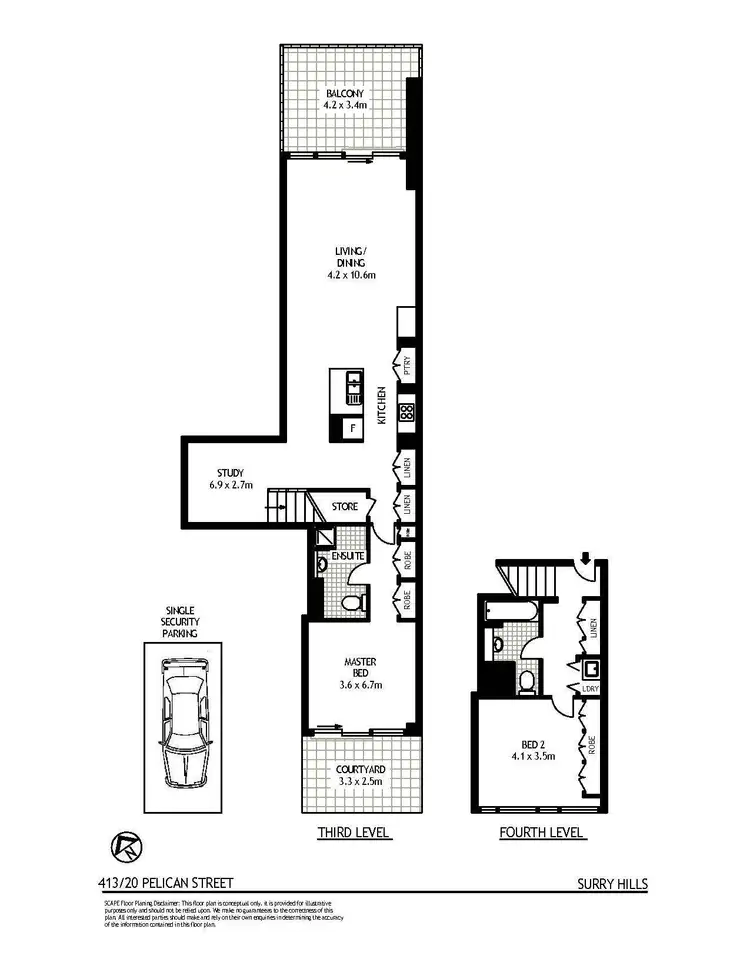 Floorplan of Homely apartment listing, Level 4/413/20 Pelican Street, Surry Hills NSW 2010