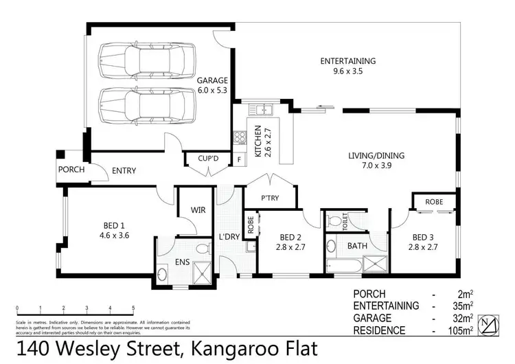 Floorplan of Homely house listing, 140 Wesley Street, Kangaroo Flat VIC 3555