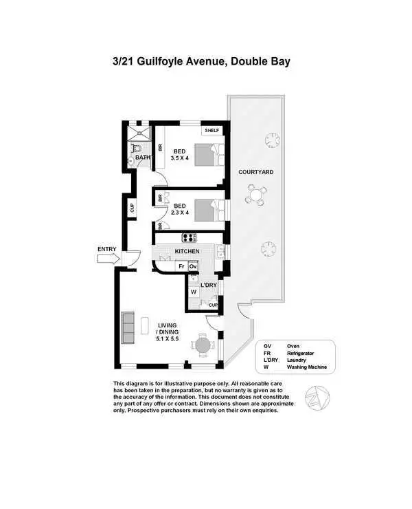 Floorplan of Homely apartment listing, 3/21 Guilfoyle Avenue, Double Bay NSW 2028