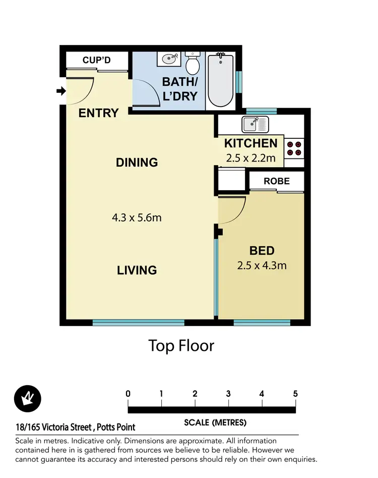Floorplan of Homely apartment listing, 18/165 Victoria Street, Potts Point NSW 2011