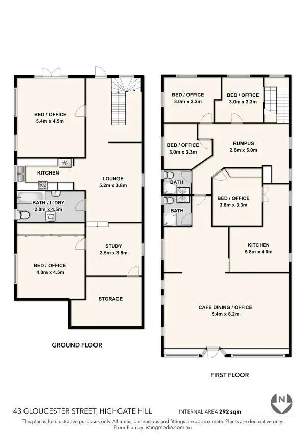Floorplan of Homely house listing, 43 Gloucester Street, Highgate Hill QLD 4101