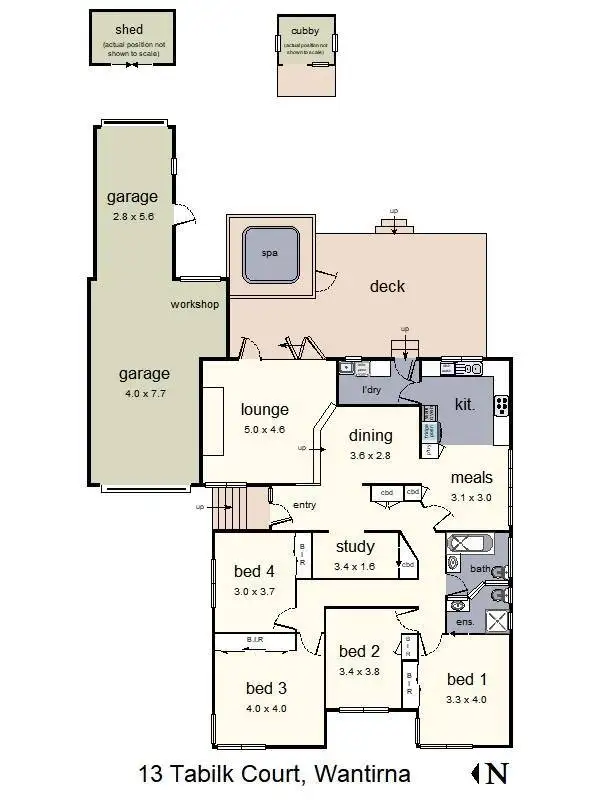 Floorplan of Homely house listing, 13 Tabilk Court, Wantirna VIC 3152