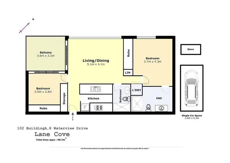 Floorplan of Homely unit listing, A102/8 Waterview Drive, Lane Cove NSW 2066