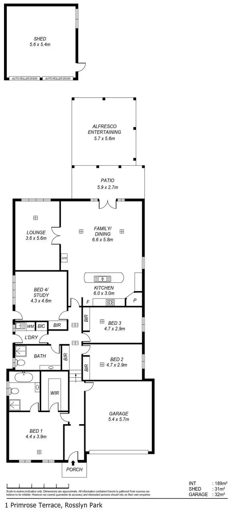 Floorplan of Homely house listing, 1 Primrose Terrace, Rosslyn Park SA 5072