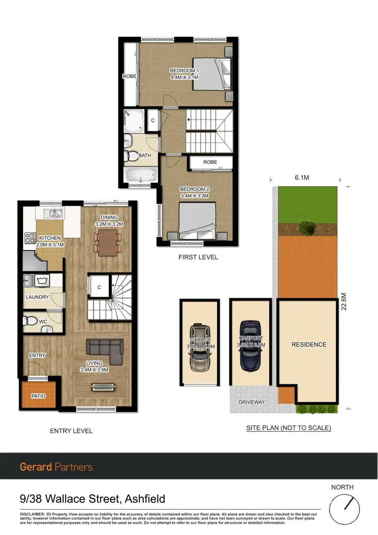 Floorplan of Homely townhouse listing, 9/38 Wallace Street, Ashfield NSW 2131