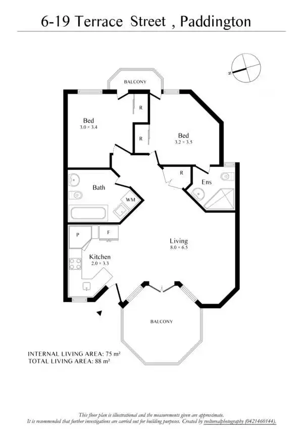 Floorplan of Homely unit listing, 6/19 Terrace Street, Paddington QLD 4064